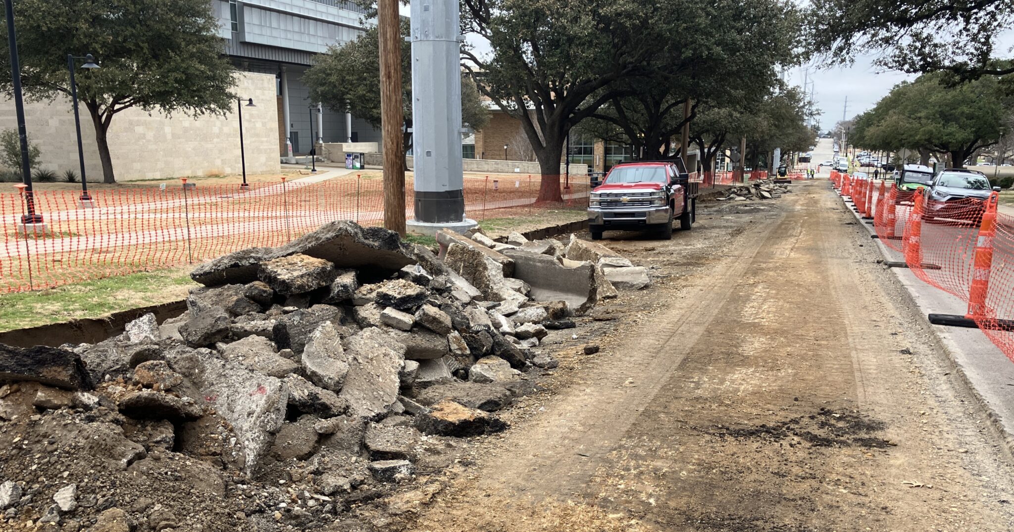 Sidewalk, curb & gutter removal on Maple St. North