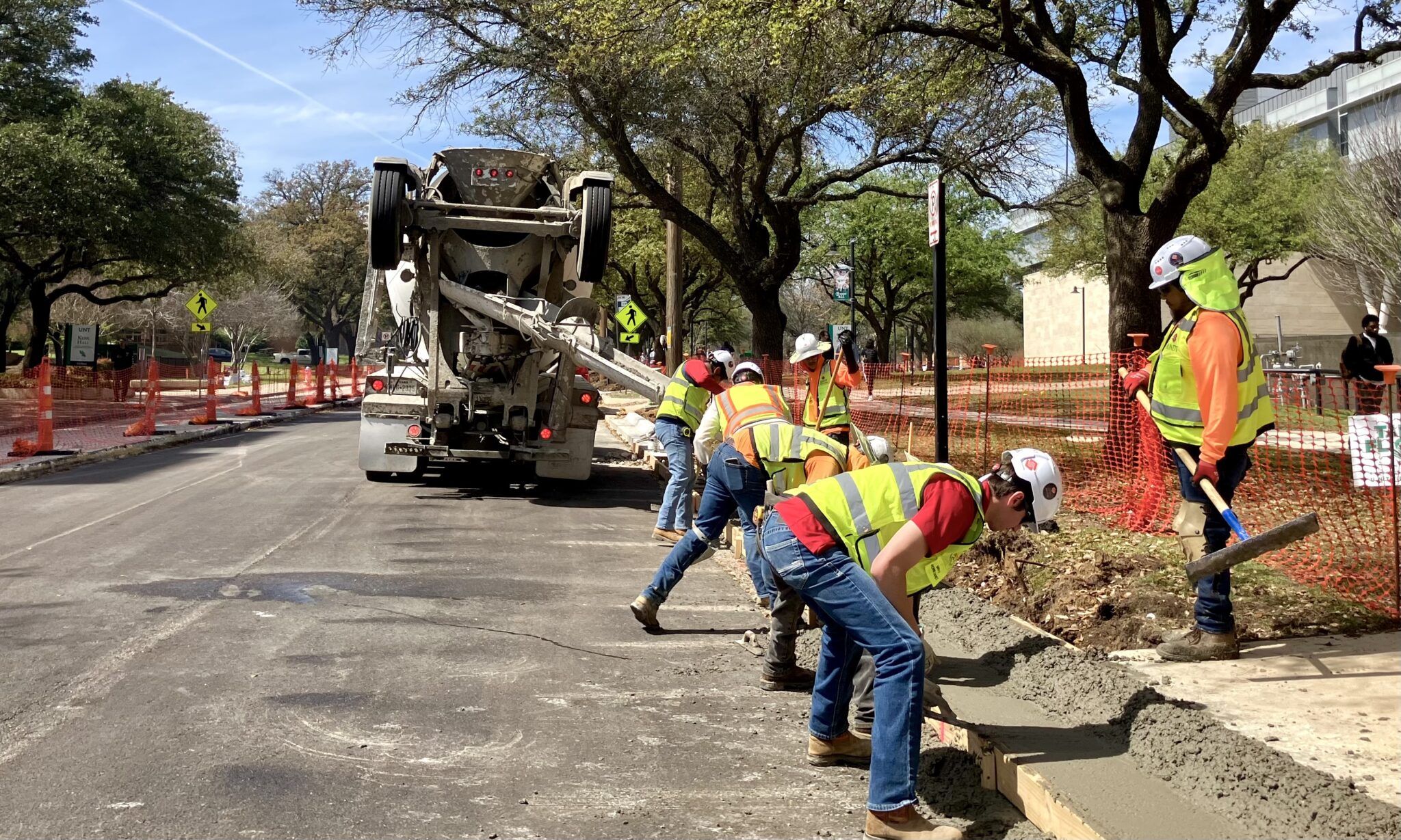 Curb and gutter pour on north half of Maple St.