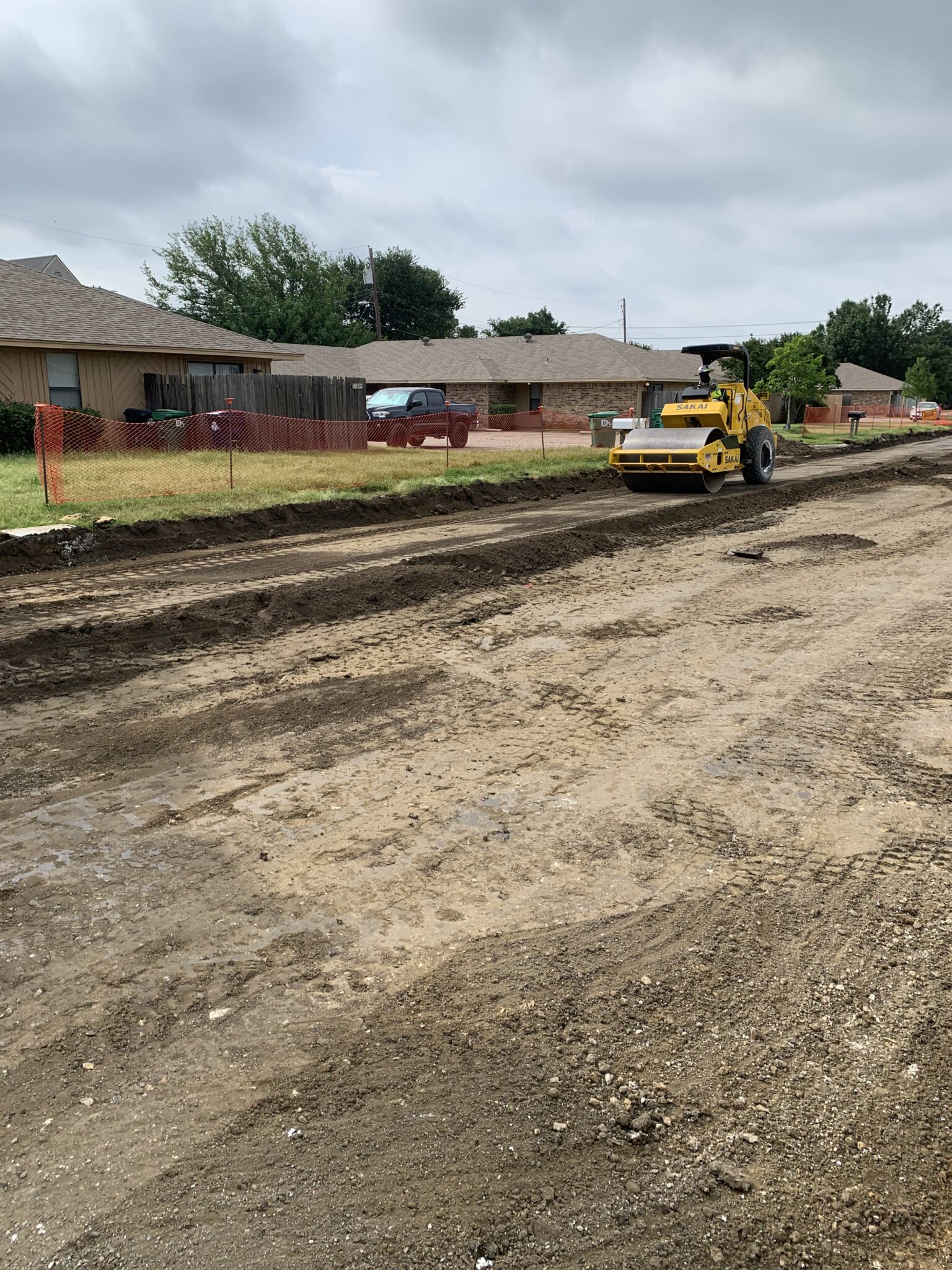 Compacting Final Subgrade Finish on Camelot St.