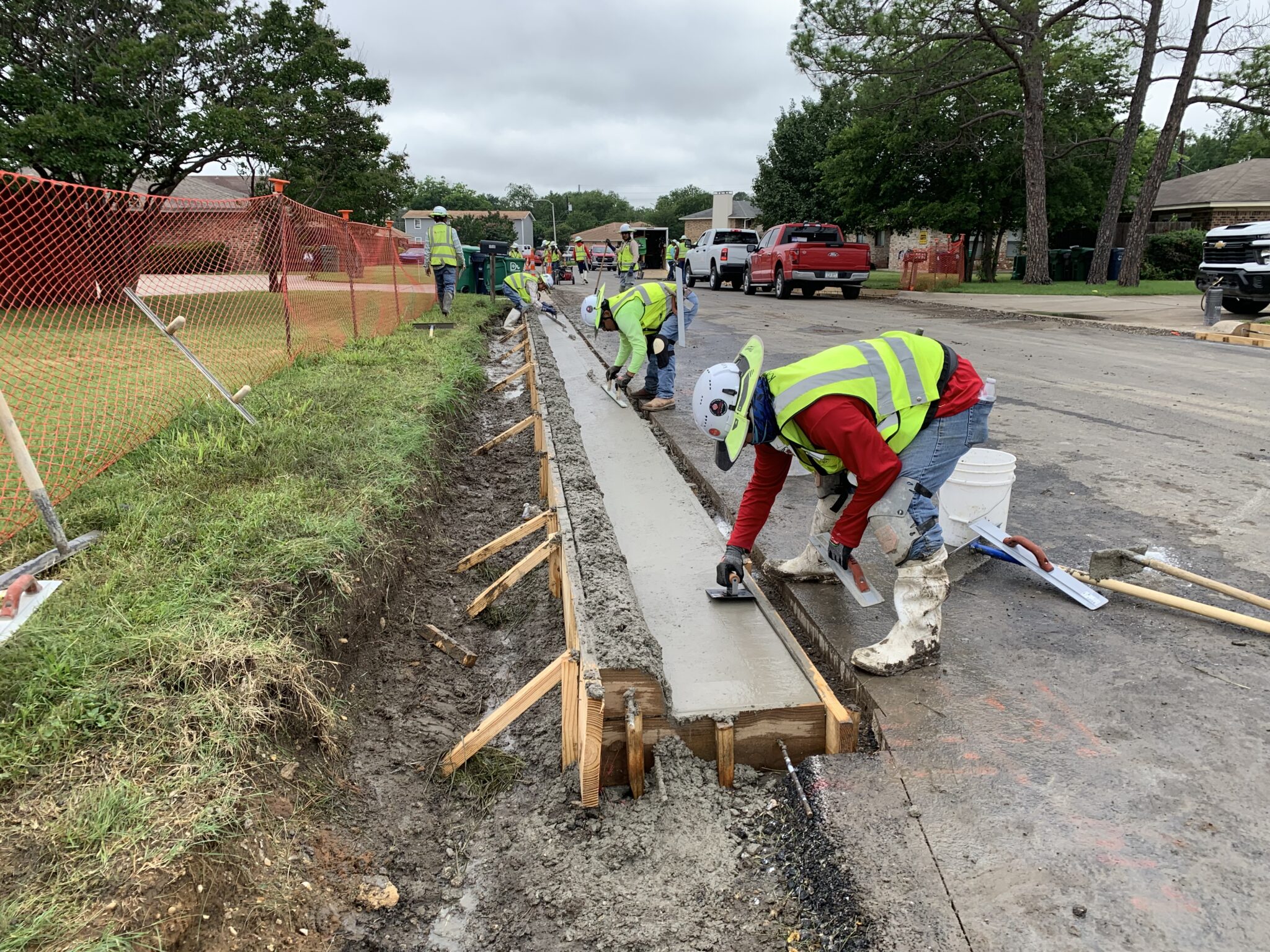 Hand Finishing Freshly Poured Concrete