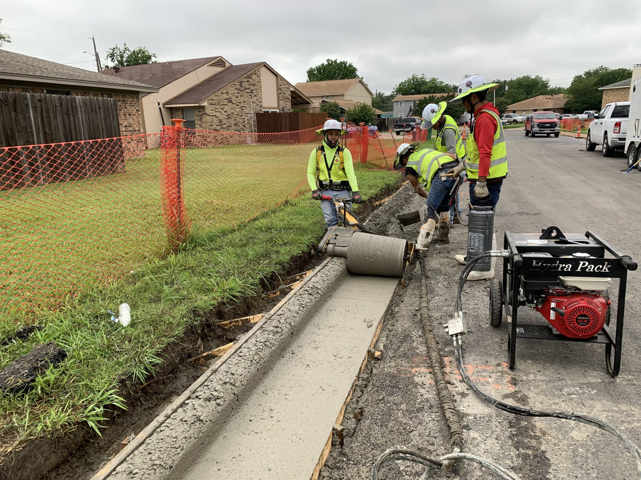 Shaping Curb with Roller