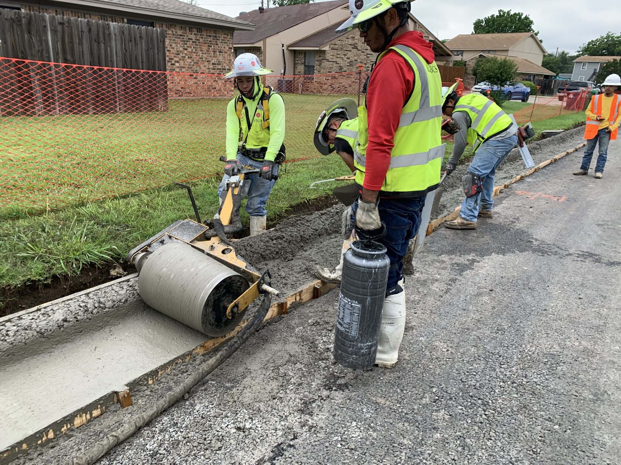 Shaping Curb with Roller